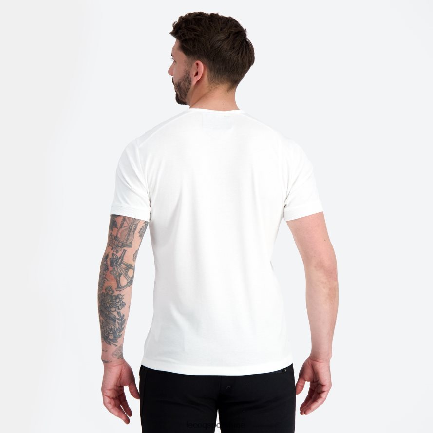 أبيض رجال أزياء تي شيرت أبيض Le Coq Sportif ملابس 2684VH147