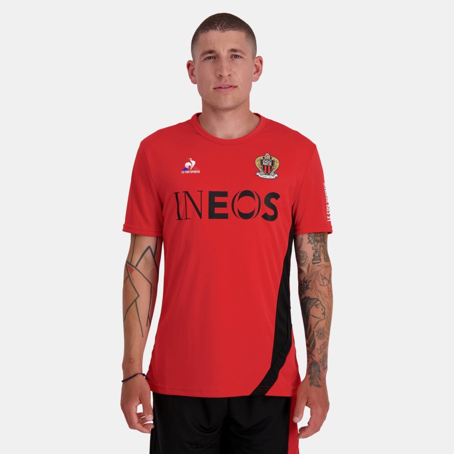 أحمر رجال أزياء تي شيرت أحمر Le Coq Sportif ملابس 2684VH154