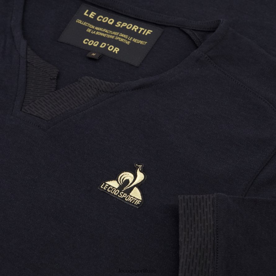أسود رجال أزياء تي شيرت أسود Le Coq Sportif ملابس 2684VH155