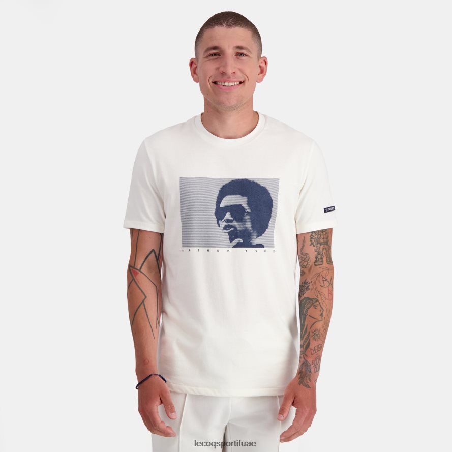 أبيض رجال أزياء تي شيرت أبيض Le Coq Sportif ملابس 2684VH159