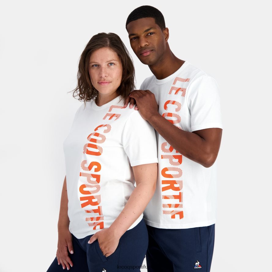 أبيض رجال أزياء تي شيرت أبيض Le Coq Sportif ملابس 2684VH162