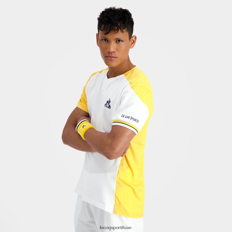 أبيض رجال أزياء تي شيرت أبيض Le Coq Sportif ملابس 2684VH166