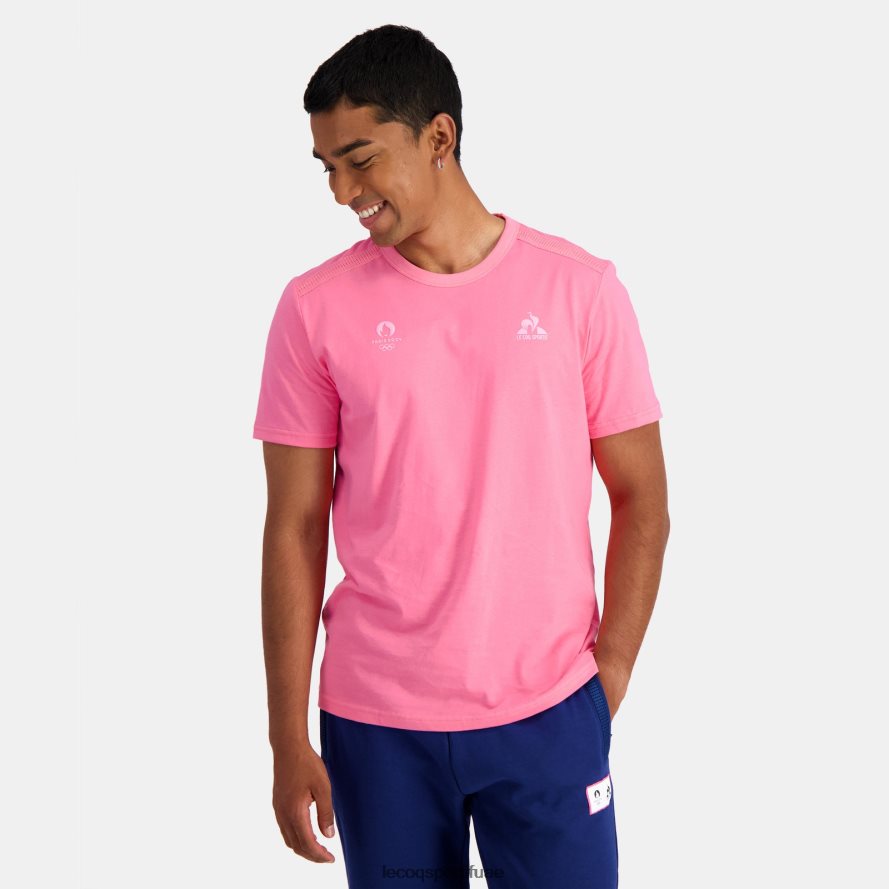 لون القرنفل رجال تي شيرت وردي Le Coq Sportif ملابس 2684VH204