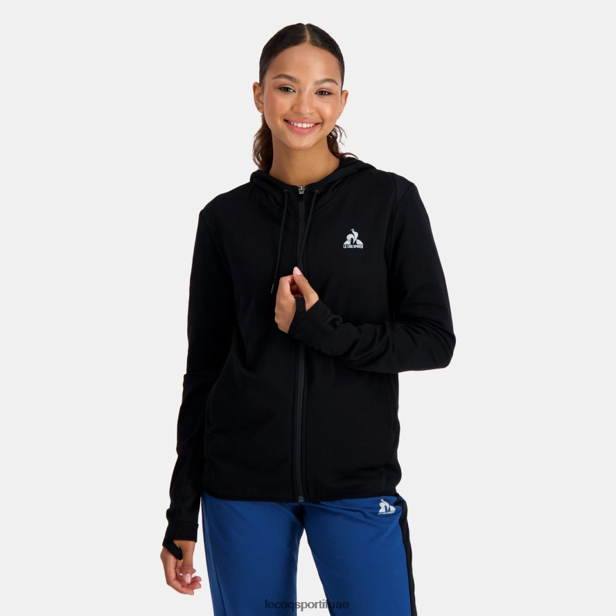 أسود نحيف سترة مقنعين مع الرمز البريدي الأسود Le Coq Sportif ملابس 2684VH316
