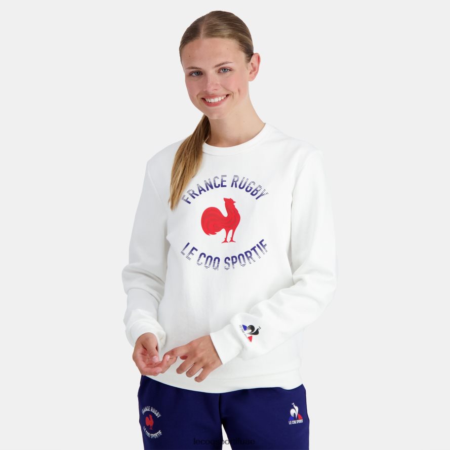 أبيض رجال قميص من النوع الثقيل - فرنسا الرجبي الأبيض Le Coq Sportif ملابس 2684VH3