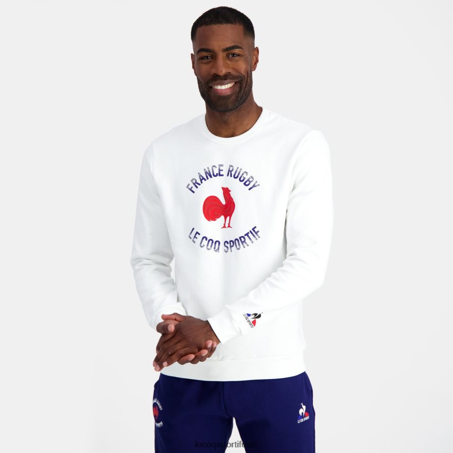 أبيض رجال قميص من النوع الثقيل - فرنسا الرجبي الأبيض Le Coq Sportif ملابس 2684VH3