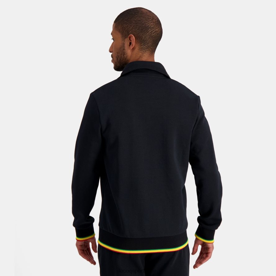 أسود رجال سترة مضغوطة سوداء Le Coq Sportif ملابس 2684VH432