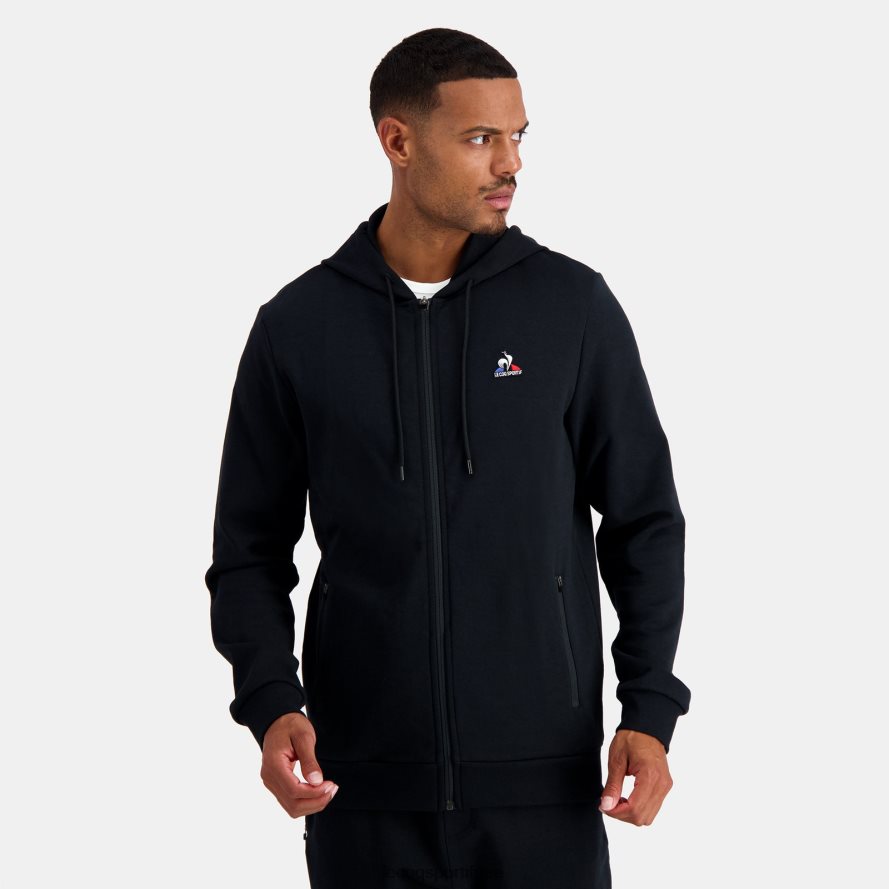 أسود رجال سترة مقنعين مع الرمز البريدي الأسود Le Coq Sportif ملابس 2684VH48