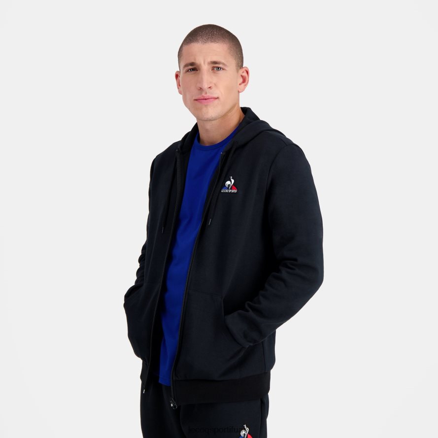 أسود رجال سترة مقنعين مع الرمز البريدي الأسود Le Coq Sportif ملابس 2684VH56