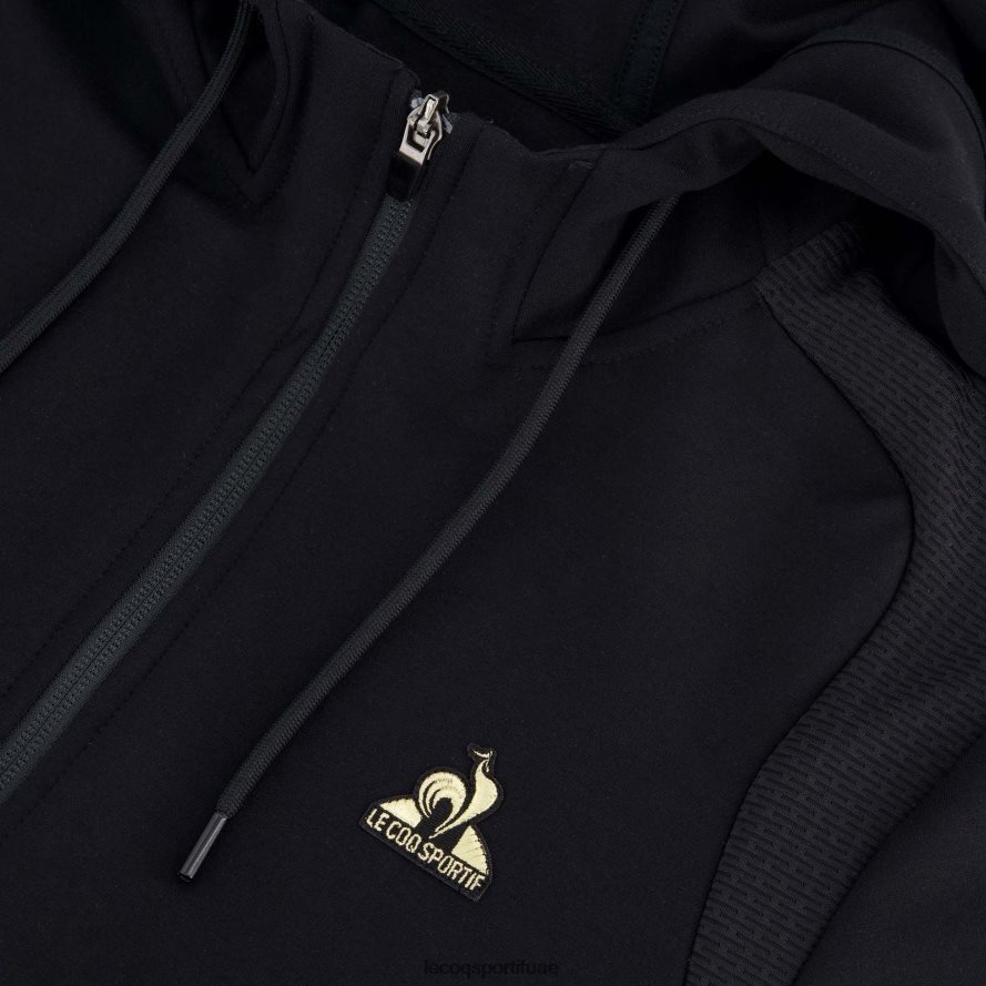 أسود رجال سترة مقنعين مع الرمز البريدي الأسود Le Coq Sportif ملابس 2684VH70