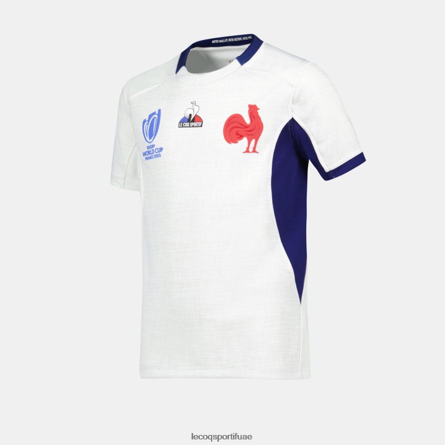 أبيض أطفال نسخة طبق الأصل جيرسي XV دي فرنسا - كأس العالم للرجبي 2023 الأبيض Le Coq Sportif ملابس 2684VH695