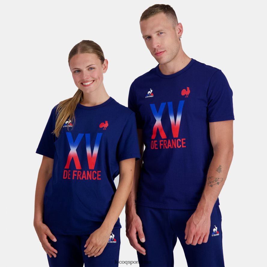 أزرق رجال تيشيرت - xv de france أزرق Le Coq Sportif ملابس 2684VH141