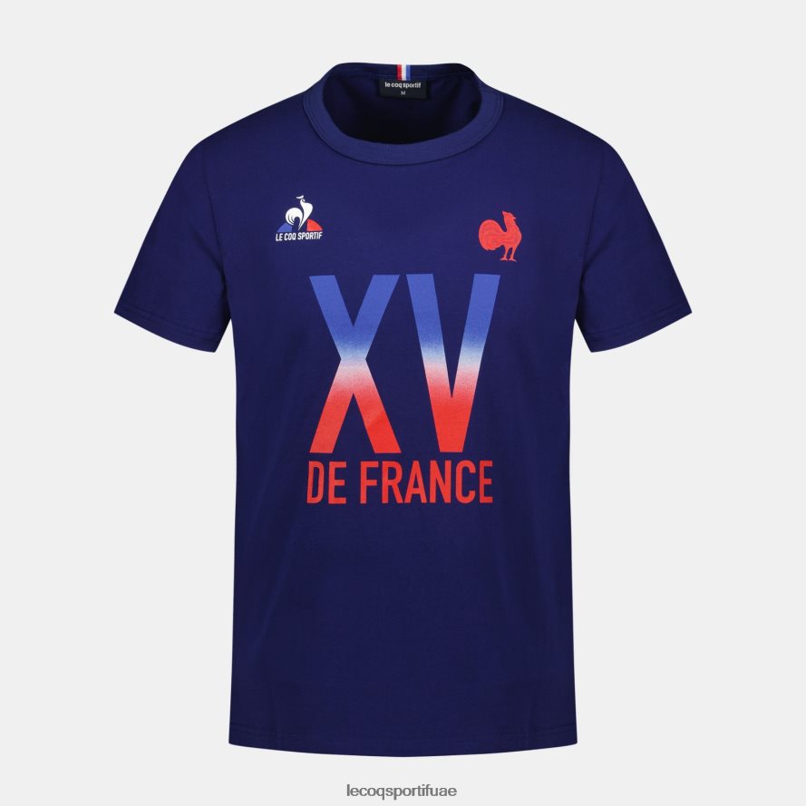 أزرق رجال تيشيرت - xv de france أزرق Le Coq Sportif ملابس 2684VH141
