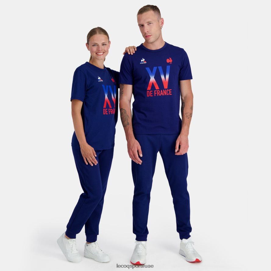 أزرق رجال تيشيرت - xv de france أزرق Le Coq Sportif ملابس 2684VH141