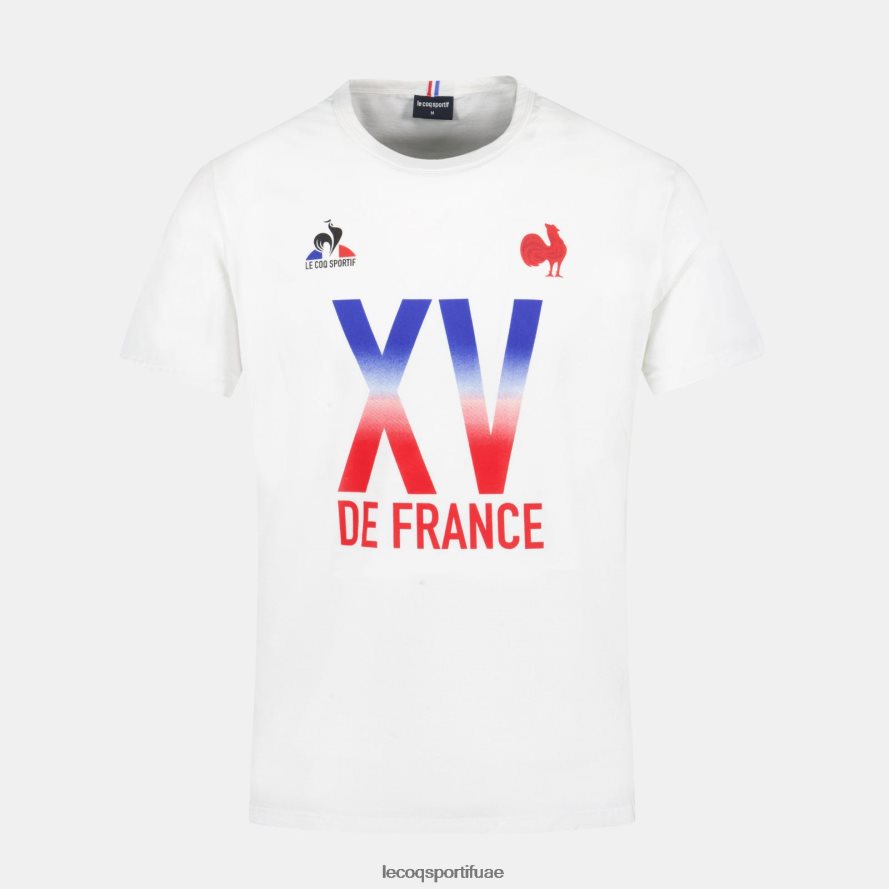 أبيض رجال تيشيرت - xv de france أبيض Le Coq Sportif ملابس 2684VH157