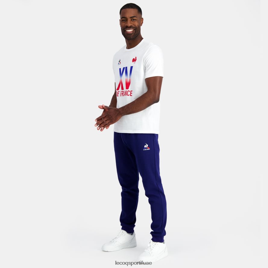 أبيض رجال تيشيرت - xv de france أبيض Le Coq Sportif ملابس 2684VH157