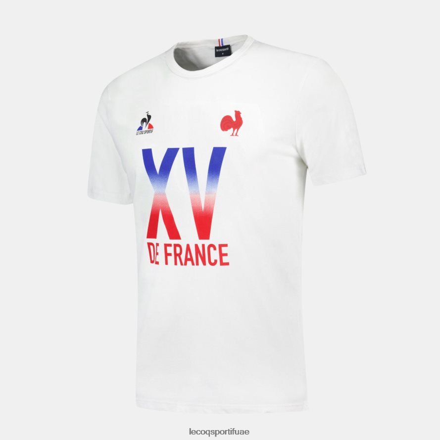 أبيض رجال تيشيرت - xv de france أبيض Le Coq Sportif ملابس 2684VH157