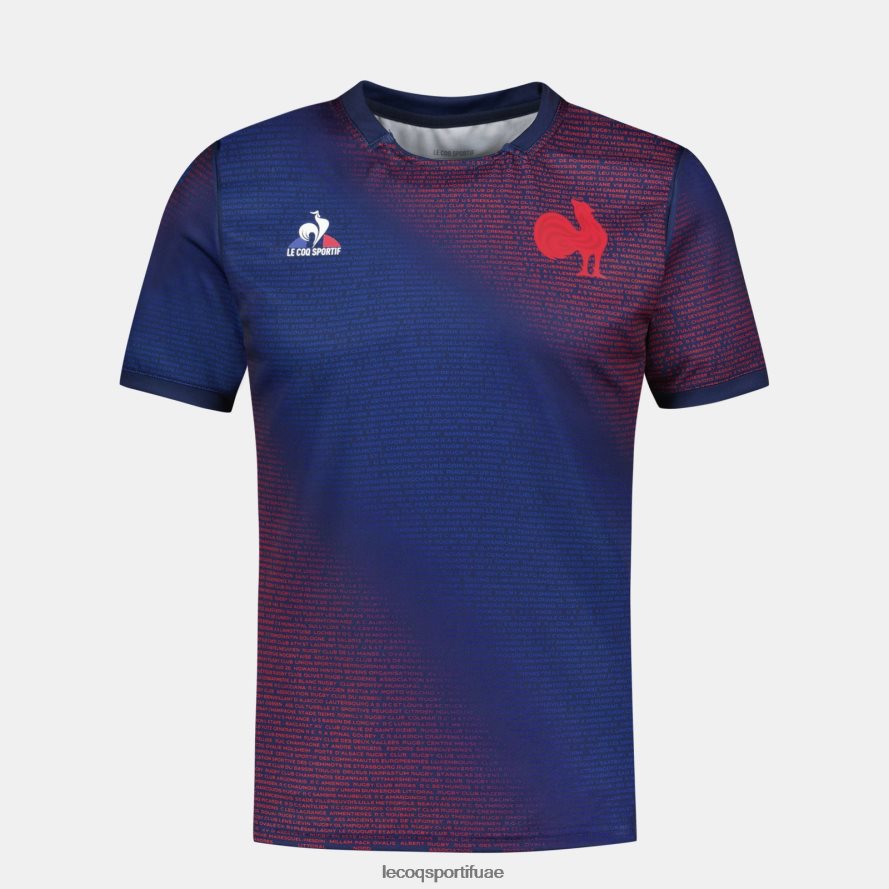 أزرق رجال قميص ما قبل المباراة - xv de france أزرق Le Coq Sportif ملابس 2684VH173