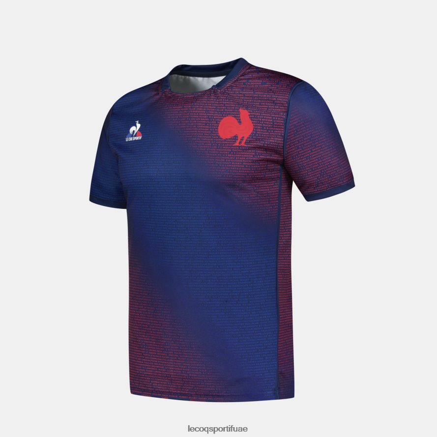 أزرق رجال قميص ما قبل المباراة - xv de france أزرق Le Coq Sportif ملابس 2684VH173