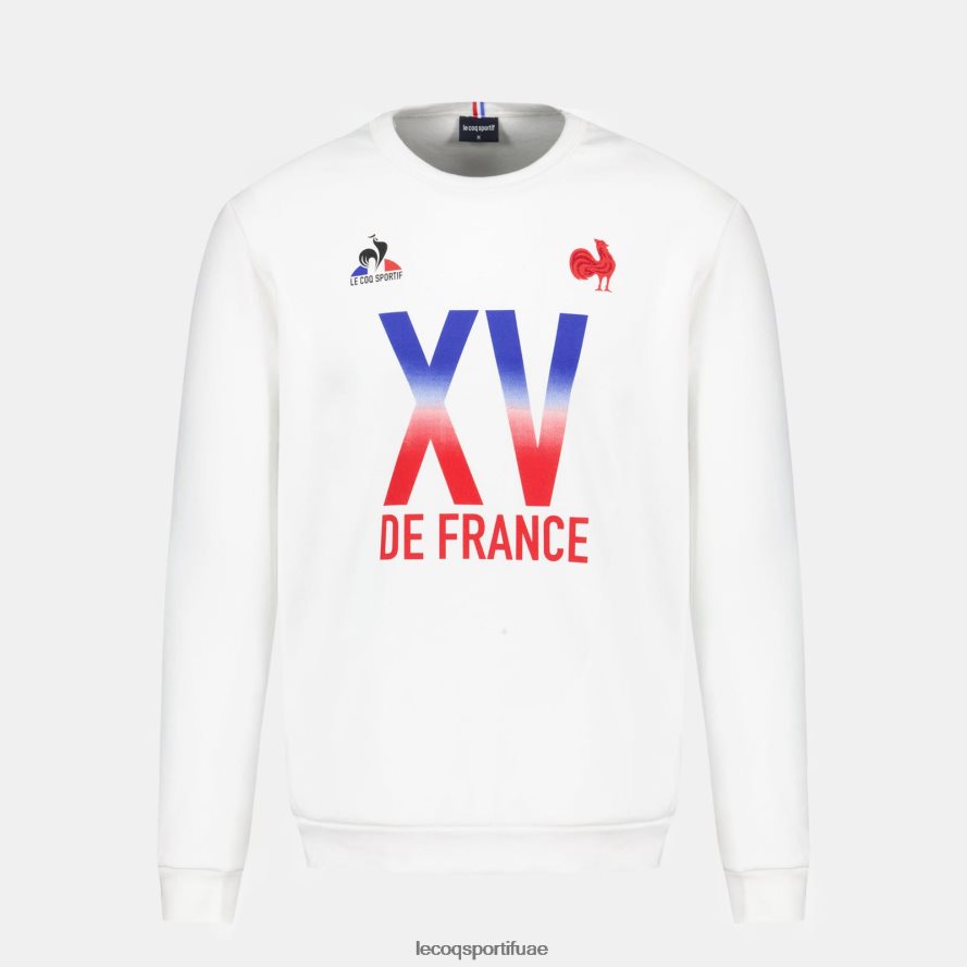 أبيض رجال قميص من النوع الثقيل - xv de france أبيض Le Coq Sportif ملابس 2684VH26
