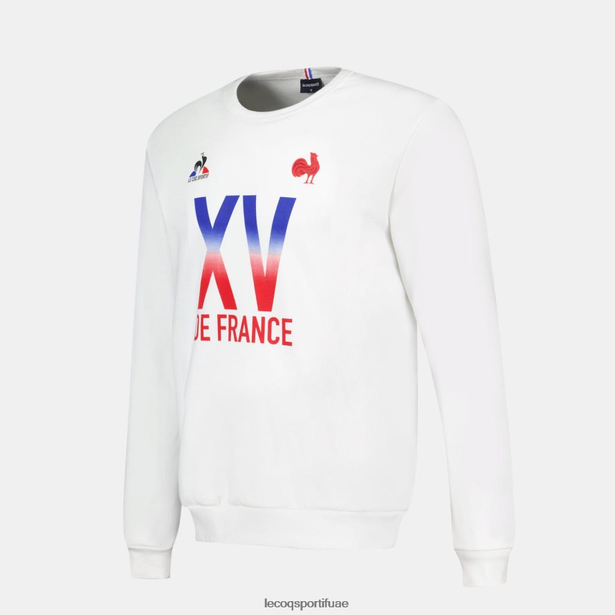 أبيض رجال قميص من النوع الثقيل - xv de france أبيض Le Coq Sportif ملابس 2684VH26