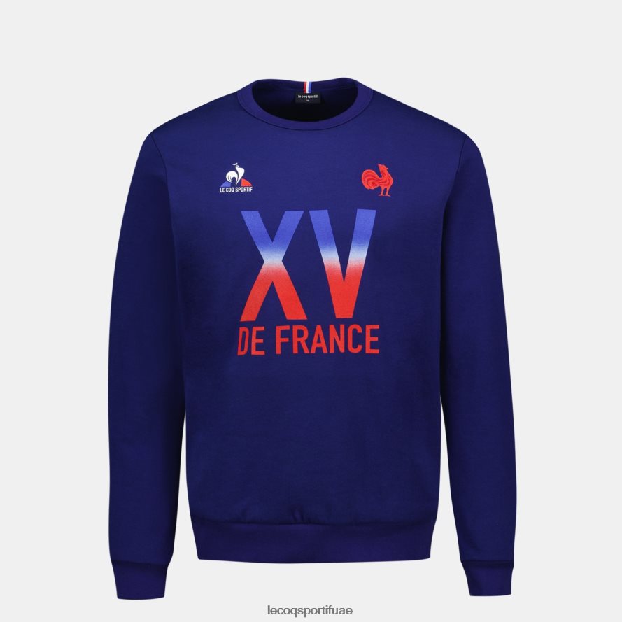 أزرق رجال قميص من النوع الثقيل - xv de france أزرق Le Coq Sportif ملابس 2684VH5