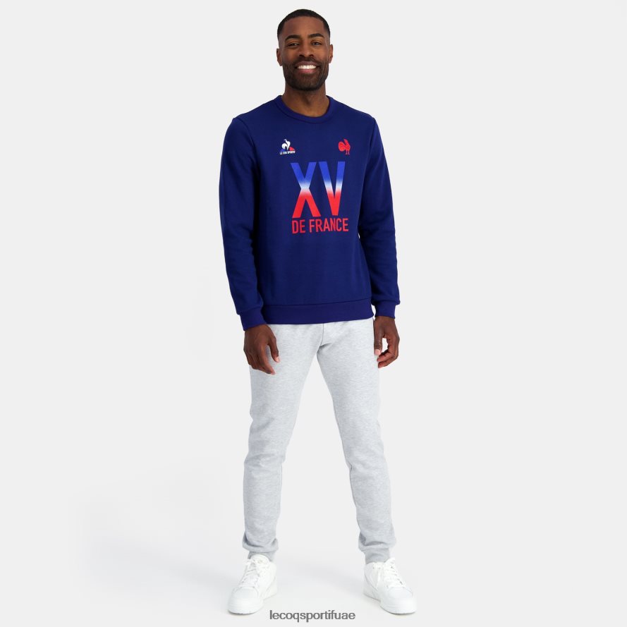 أزرق رجال قميص من النوع الثقيل - xv de france أزرق Le Coq Sportif ملابس 2684VH5