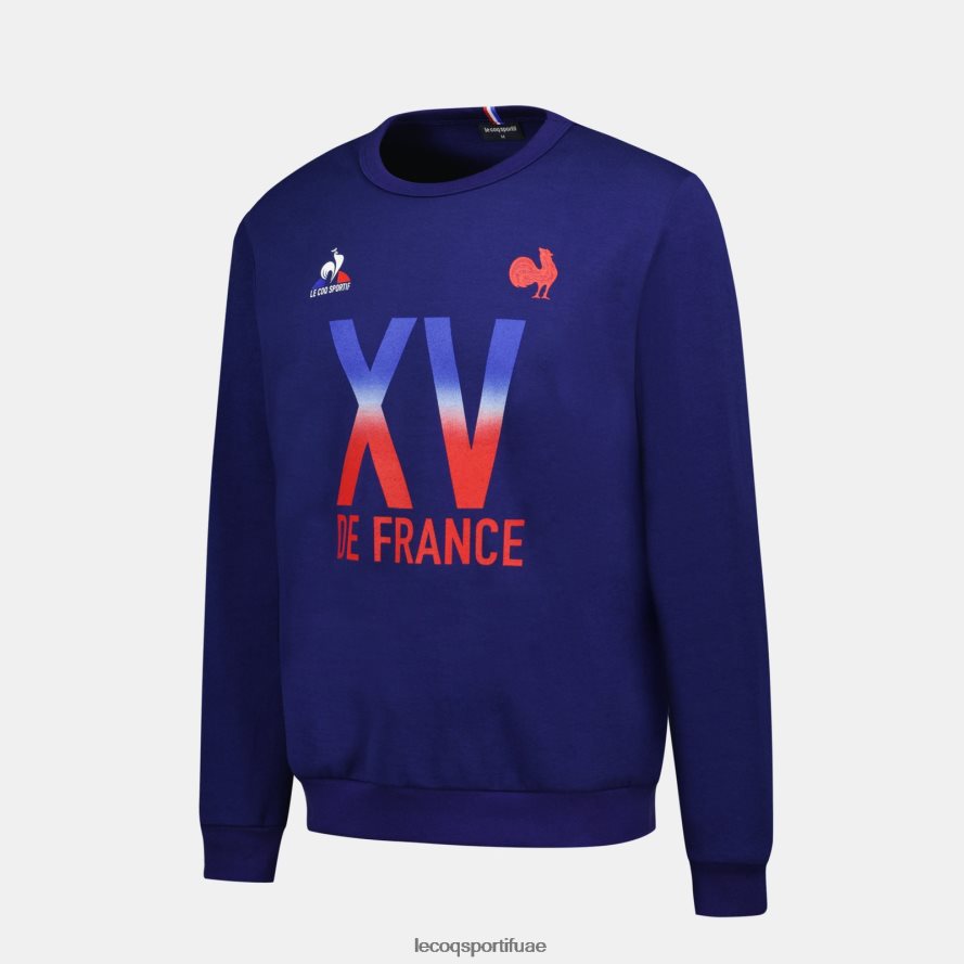 أزرق رجال قميص من النوع الثقيل - xv de france أزرق Le Coq Sportif ملابس 2684VH5