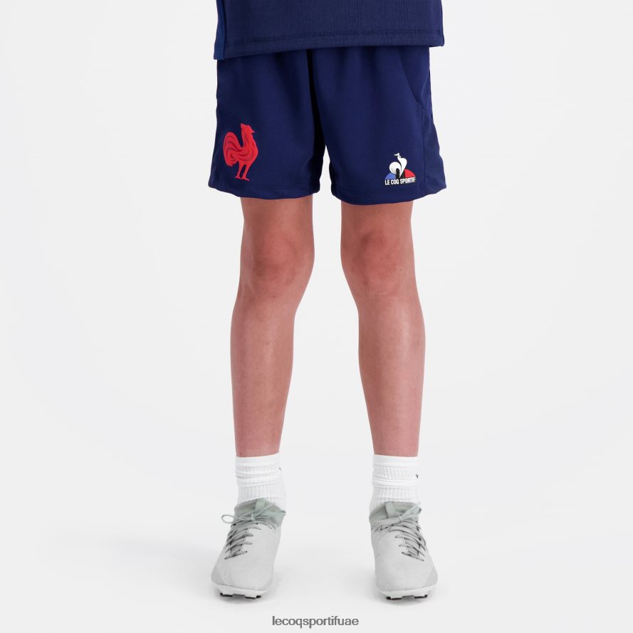 أزرق أطفال النسخة المتماثلة القصيرة - xv de france blue Le Coq Sportif ملابس 2684VH413